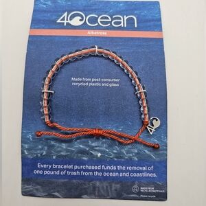 4Ocean Albatross Beaded Bracelet - Orange and Clear